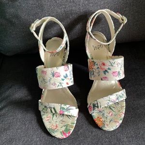 Sandals. Size 9. True to fit. Floral. Wrap around ankle. Brand new condition.